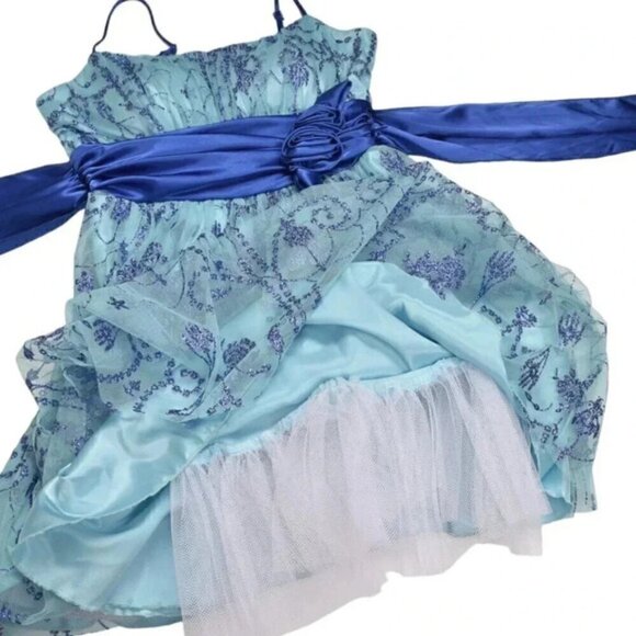 Beata Studio Dress Prom Grad Formal Blue Silver Size 5 - Picture 12 of 12